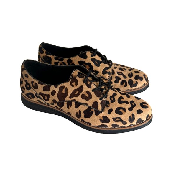 Cole Haan Grand Original Printed Calfhair Leopard Oxford EUC Women's Size 6 - Picture 2 of 6